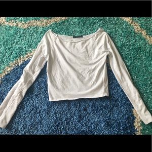 Semi- Cropped Long Sleeve White Shirt